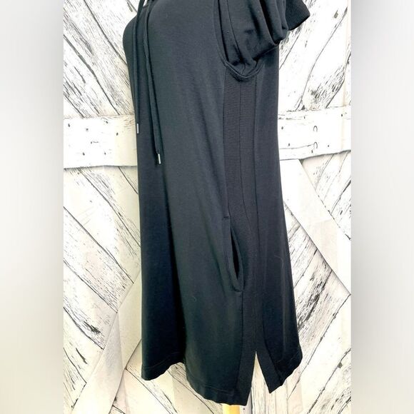 ATHLETA LONG SLEEVE HAYES HOODIE DRESS THUMBHOLES BLACK M - Picture 3 of 10